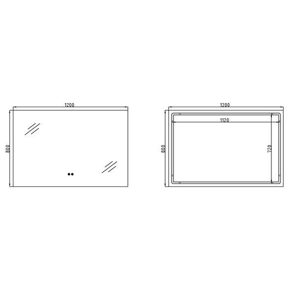 Дзеркало Qtap Taurus (TA1) 1200&times;800 мм з LED-підсвічуванням Touch, з антизапотіванням, з димером, рег. темп. кольору (3000-6500K) QTTAU120080048958 фото