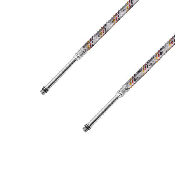 Гнучка підводка для підключення змішувача Kroner KRP 1/2"хМ10 ВЗ 60 см в обплетенні з нержавіючої сталі (пара) фото