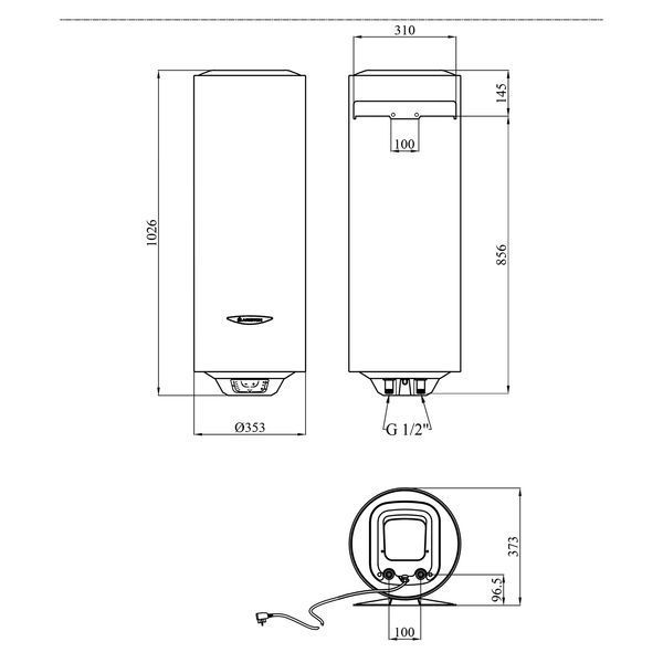Водонагрівач Ariston Slim PRO1 ECO 65V 1,8K PL EU з мокрим ТЕНом 3626461 фото