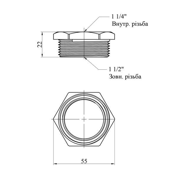 Футорка Karro 1 1/2"х1 1/4" НВ никелированная KR-3115 фото
