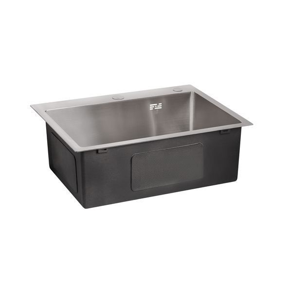 Мойка для кухни интегрированная Lidz Handmade H6050 (LDH6050BRU35371) Brushed Steel 3,0/0,8 мм фото