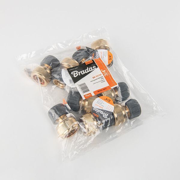 Коннектор латунный для шланга 3/4" с аквастопом Bradas Brass Soft BR-S2150 фото
