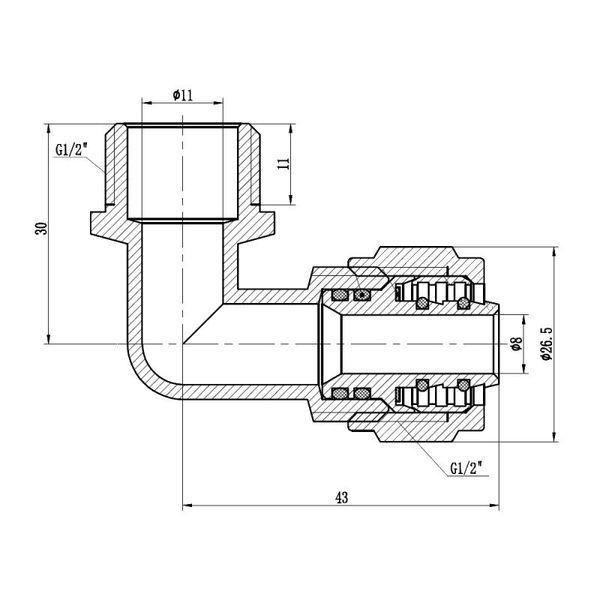 Кут обтискний Thermo Alliance 16х1/2" ЗР SF175W1615 фото