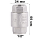 Обратный клапан 1/2"ВВ никелированный с латунным штоком Thermo Alliance Forte TAF240W15 фото 1