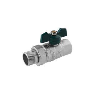 Кран-американка прямий STA "LB" 3/4" ВЗ PN40 зелений метелик, нікельований фото