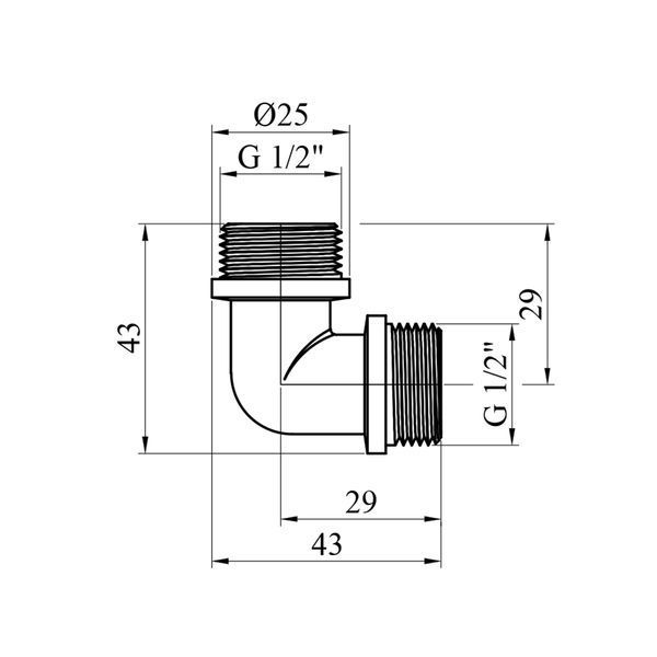 Уголок усиленный LexLine 1/2" НН никелированный НК0113-Вн фото