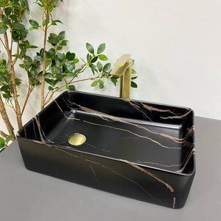 Умивальник (раковина) VBI VELLETRI BLACK STONE MATT накладний фото