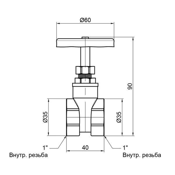 Засувка SD Plus 1" ВР SD25025 фото