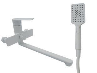 Змішувач для ванни довгий вилив AIM білий DG01153 (frosted white) фото