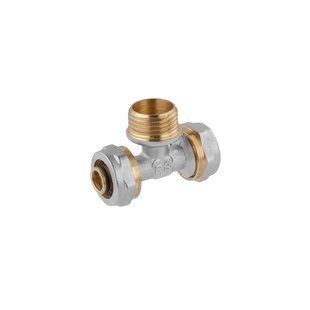 Трійник металопластиковий STA 16х1/2" РЗ нікельований фото