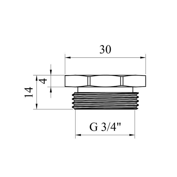 Пробка Karro 3/4" РЗ нікельована KR-3112 фото