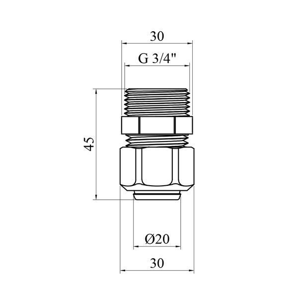 Муфта металлопластиковая Karro 20х3/4" РН никелированная KR-0513 фото