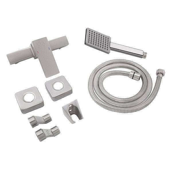 Смеситель для душа Lidz Kubis 010 (с душевым гарнитуром) (k35) LDKUB010NKS28535 Nickel фото
