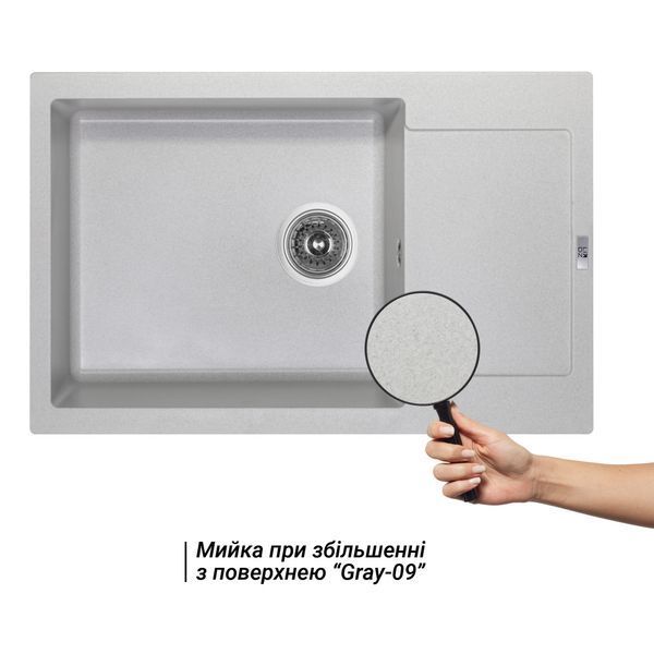 Кухонна мийка Lidz 781x510/200 GRA-09 (LIDZGRA09781510200) фото
