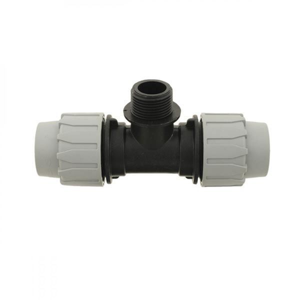 Тройник ПНД с наружной резьбой 32х1/2" COS фото