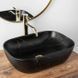 Умивальник (раковина) REA BELINDA BLACK MARBLE MAT накладний чорний матовий фото 2
