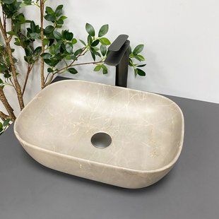 Умивальник (раковина) VBI RAVENNA BEIGE STONE MATT накладний фото