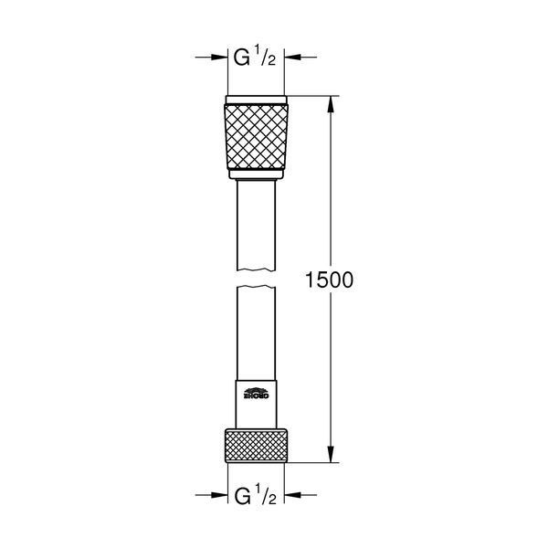 Шланг для душа 150 см Grohe VitalioFlex Comfort TwistStop 28743002 (хром, силикон) фото