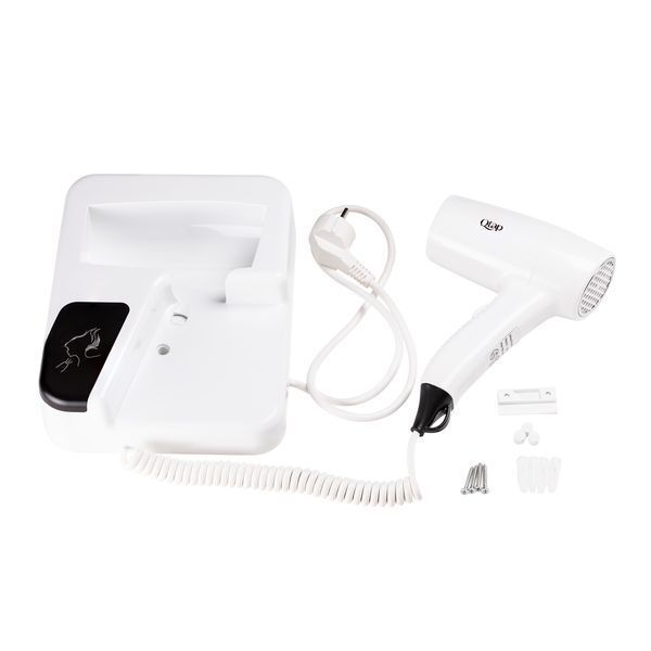 Фен с держателем Qtap Pohodli 1200 Вт QTF1200RNP White (Pobut) фото