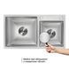 Мойка для кухни с двумя чашами интегрированная Lidz Handmade H7843 (LDH7843BRU35387) Brushed Steel 3,0/1,0 мм фото 3