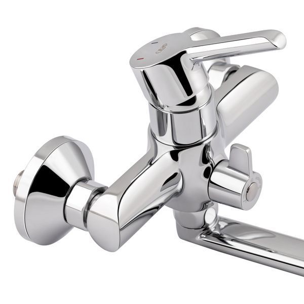 Смеситель для ванны Qtap Grand с поворотным изливом (c душевым гарнитуром) QTGRACRM005 Chrome фото