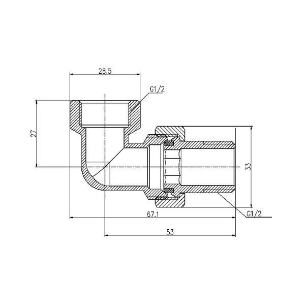 Сгон "Американка" Thermo Alliance 1/2" угловой SF191W15 фото
