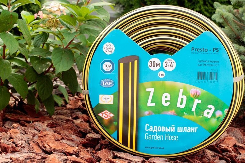Шланг поливальний Presto-PS садовий Зебра діаметр 3/4 дюйма, довжина 50 м (ZB 3/4 50) фото