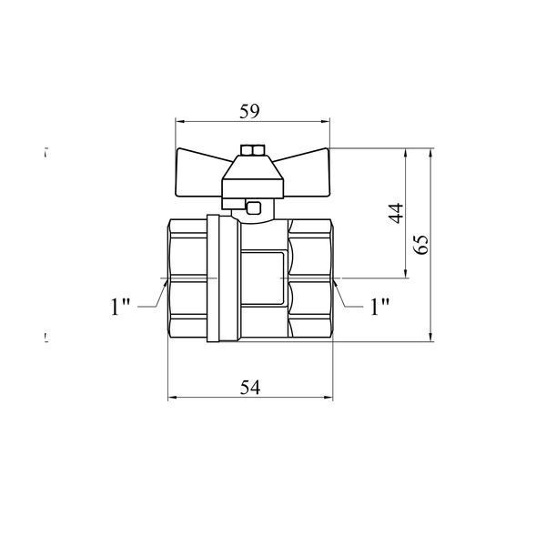 Кран шаровой Valves 1" ВВ PN30 синяя бабочка фото