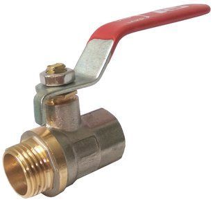 Кран шаровой 3/4" НВ никель красная ручка STA 12/120 фото