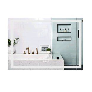Дзеркало Qtap Mideya (DC-F613) 1200х800 з LED-підсвічуванням Touch, з антизапотіванням, з годинником, димером, рег. яскравості QT2078F613W фото