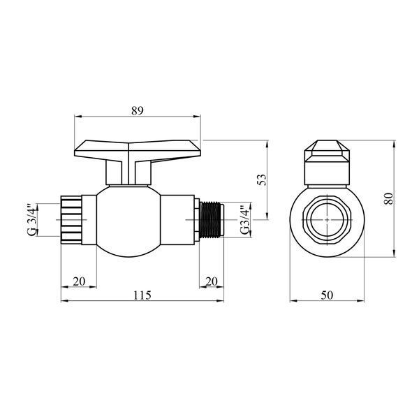 Кран ПЕ SantehPlast 3/4" ВЗ фото