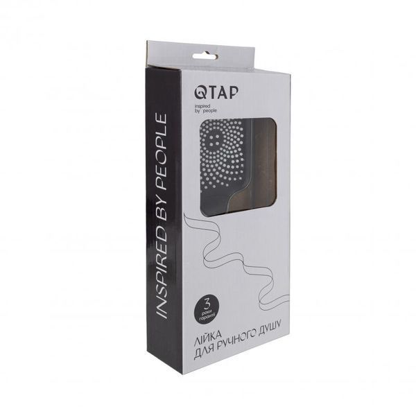 Лійка для ручного душу 145x90 мм Qtap Rucni прямокутна QTRUCA145S1GRP Graphite фото