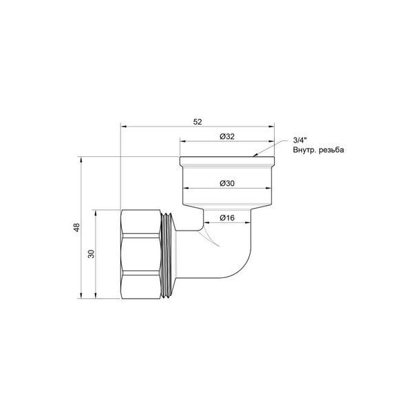Уголок обжимной SD Plus 20х3/4" ВР SD156W2020 фото