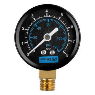 Манометр вертикальний Forwater 1/4" 8 Bar Premium нижнє підключення фото