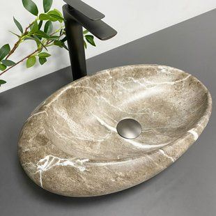 Умивальник (раковина) VBI VICENZA BROWN STONE MATT накладний фото