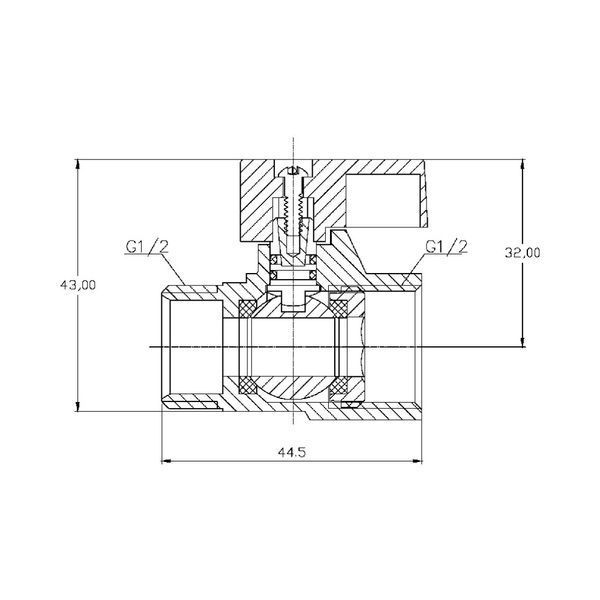 Кран шаровой "мини" Thermo Alliance 1/2" ВН SF266W15 фото