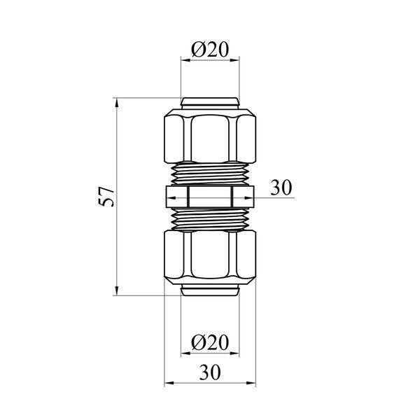Муфта металлопластиковая Karro 20х20 никелированная KR-0531 фото