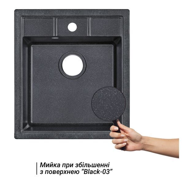 Кухонна мийка Lidz 460х515/200 BLA-03 (LIDZBLA03460515200) фото
