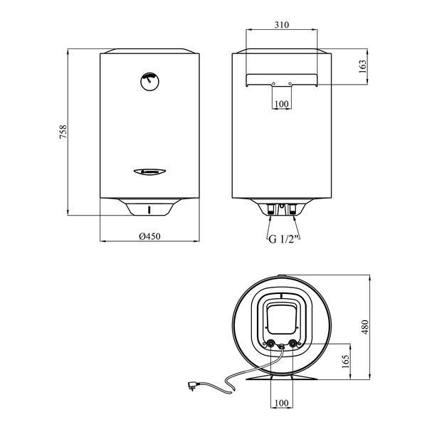 Водонагреватель Ariston SG1 80 V EU с мокрым ТЭНом 3213001 фото