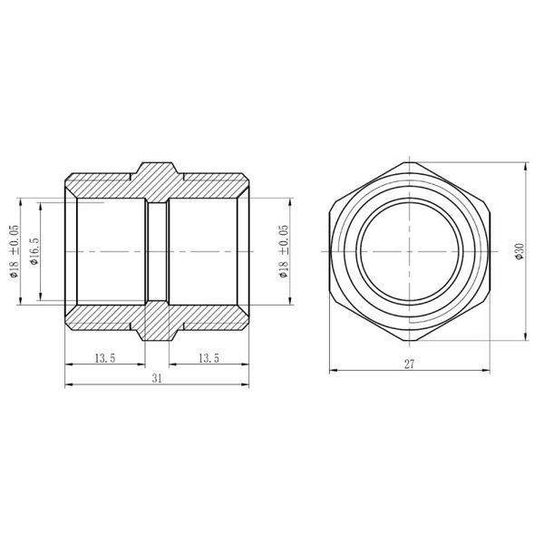 Муфта обтискна SD Forte 20х3/4" ЗР SF172W2020 фото