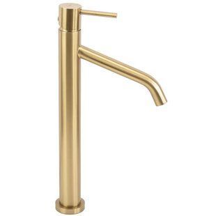 Смеситель для раковины (умывальника) REA LEVEL BRUSHED GOLD матовое золото высокий фото