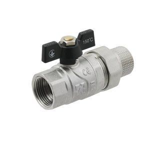 Кран американка 3/4" прямой (PN40) Raftec Black DRBS2 фото