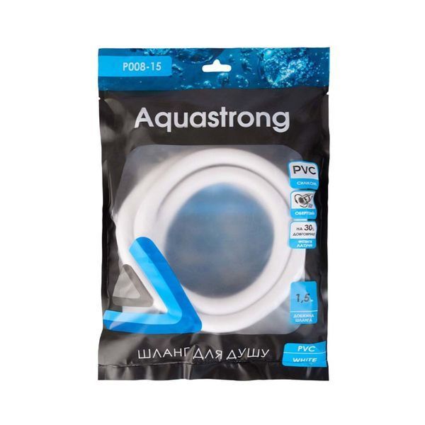 Шланг для душа 150 см Aquastrong белый силиконовый 1.5 м (P008-15) фото
