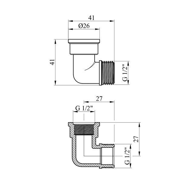 Уголок усиленный LexLine 1/2" ВН латунный УК0122-В фото