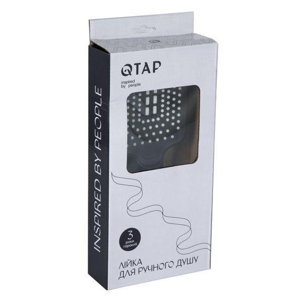 Лійка для ручного душу Qtap Rucni 245x95 мм прямокутна QTRUC125BLM45780 Black Matt фото