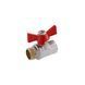Кран шаровой STA 1/2" ВН PN30 бабочка, никелированный фото 1