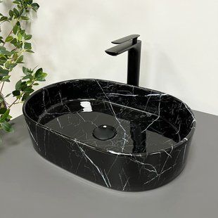 Умивальник (раковина) VBI VERONA 50 BLACK MARMO накладний фото