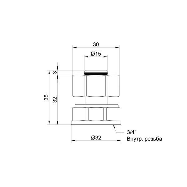 Переходник обжимной SD Plus 20х3/4" ВР SD153W2020 фото