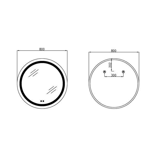 Дзеркало Lidz Aria R800 з LED-підсвічуванням Touch, з антизапотіванням, з димером, рег. яскравості LD78LR800 фото