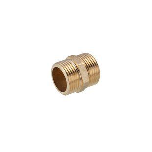 Ниппель усиленный под прокладку LexLine 1/2" НН латунный УК0501-В фото